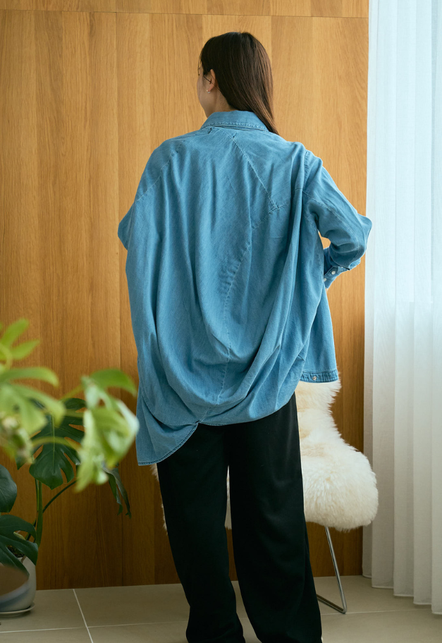 ANREALAGE BALL LIGHT DENIM SHIRT【UNISEX】