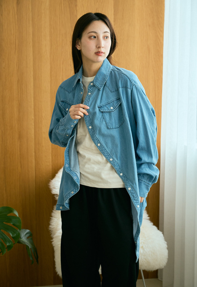 ANREALAGE BALL LIGHT DENIM SHIRT【UNISEX】