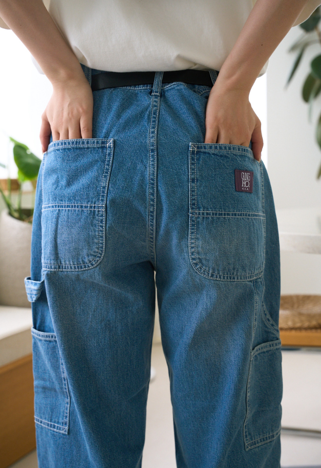 GUNG HO 11.5oz Cotton Denim Painter Pants “CARPENTER”【UNISEX】