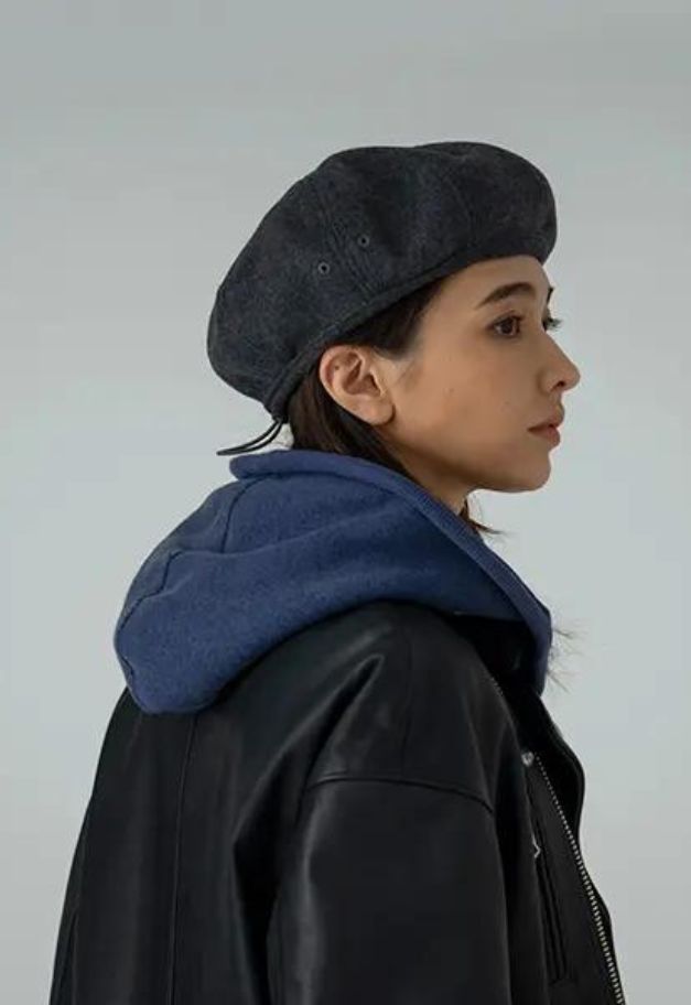 SUBLIME MELTON CORD BERET【CHARCOAL/NAVY/BLACK】