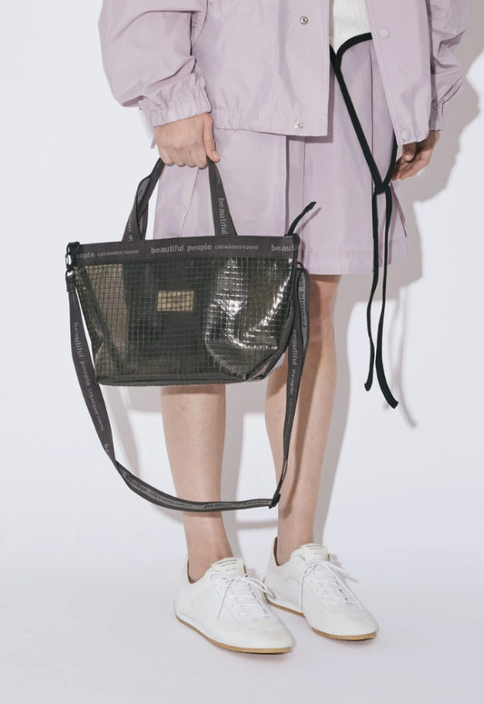 beautiful people plaid vinyl logo tape bag M【予約商品】
