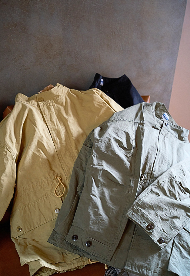 ARMY TWILL COTTON NYLON STAND COAT【KHAKI/BEIGE/BLACK】