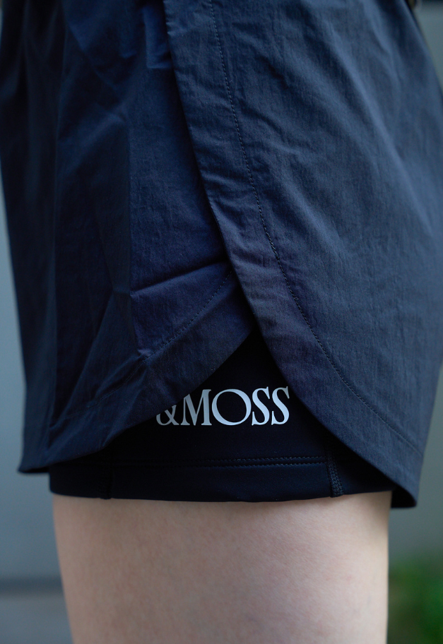 &MOSS LAYARED ACTIVE SHORTS【BLACK】