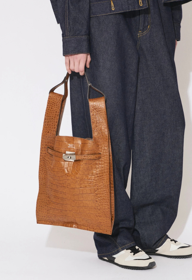 beautiful people croco emboss large market bag 【残camelのみ】
