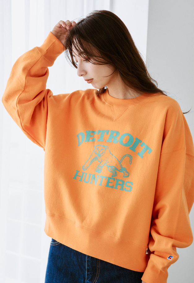 RUSSELL ATHLETIC Wmns Brushed Fleece Sweat Cropped Shirt