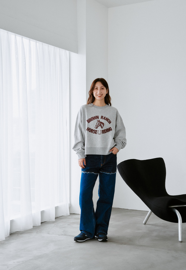 RUSSELL ATHLETIC Wmns Brushed Fleece Sweat Cropped Shirt
