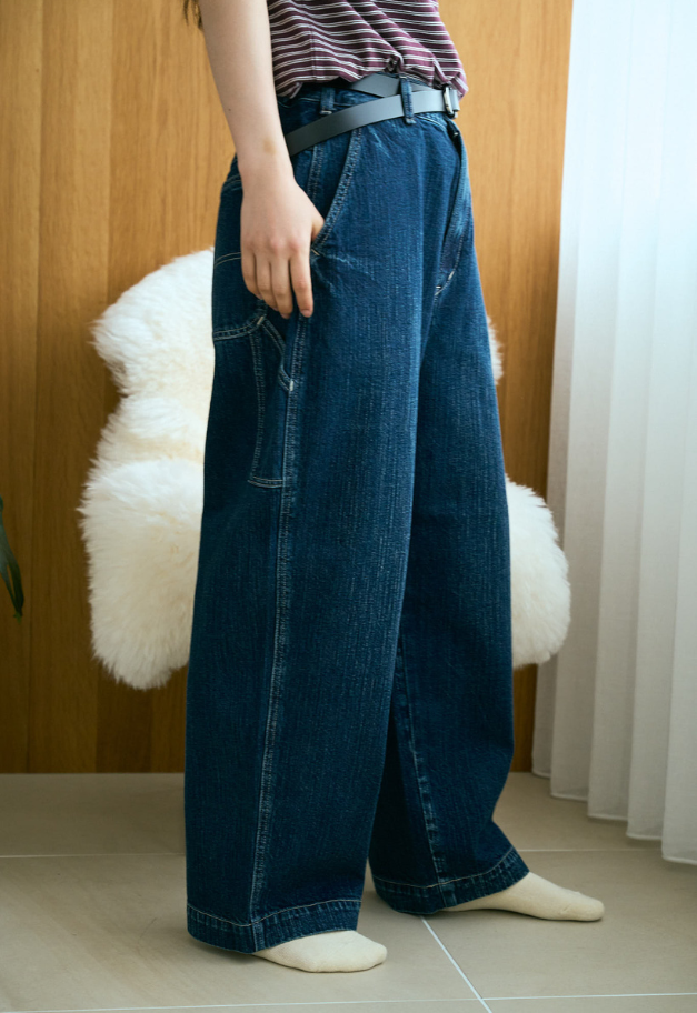 PORTER CLASSIC STEINBECK DENIM PAINTER PANTS【NAVY/UNISEX  残S1点】