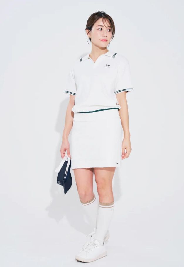 LE.NAN Terry Pique Skirt 【WHITE】