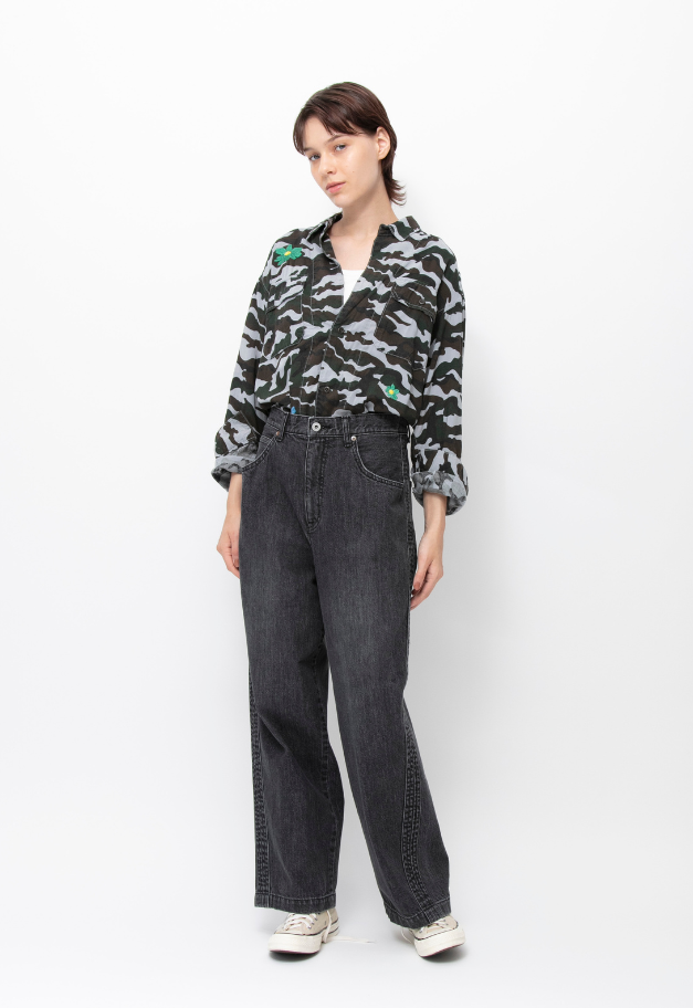 JOHNBULL DENIM STETCHING LINE PANTS