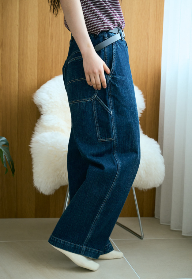 PORTER CLASSIC STEINBECK DENIM PAINTER PANTS【NAVY/UNISEX  残S1点】