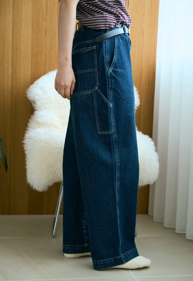 PORTER CLASSIC STEINBECK DENIM PAINTER PANTS【NAVY/UNISEX  残S1点】