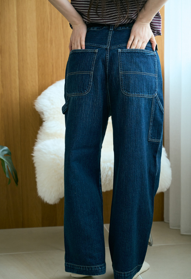 PORTER CLASSIC STEINBECK DENIM PAINTER PANTS【NAVY/UNISEX  残S1点】