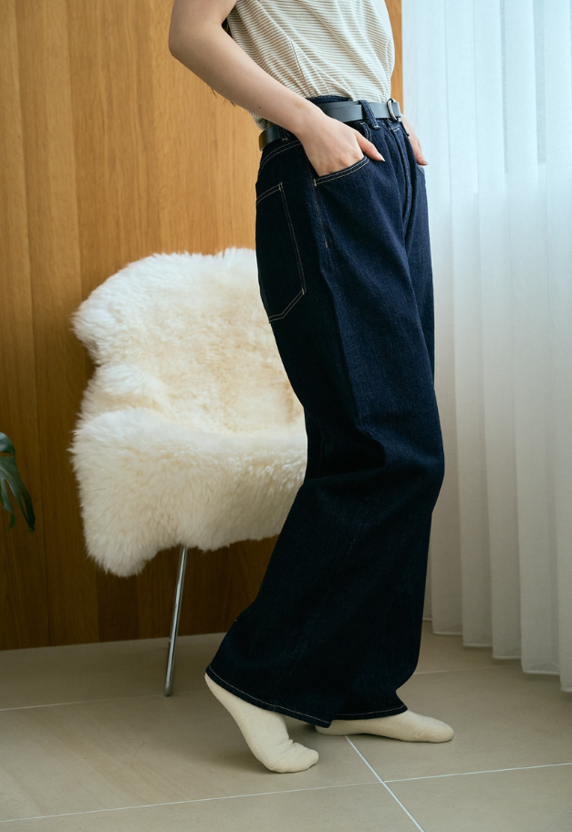 PORTER CLASSIC STEINBECK DENIM PANTS【DARK NAVY/UNISEX 残各1点】
