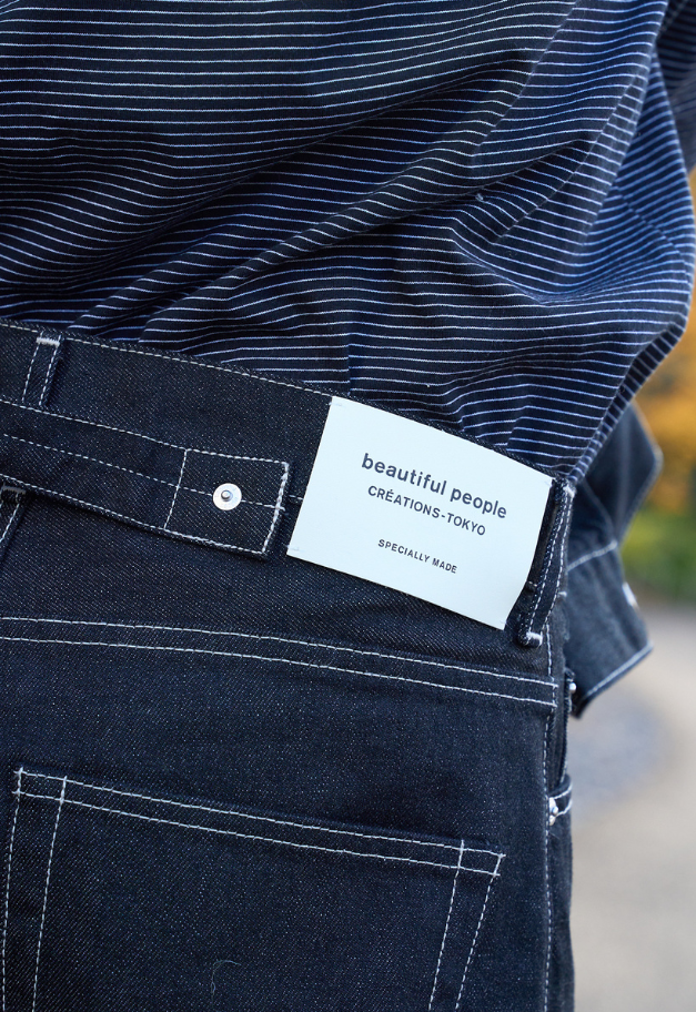 beautiful people selvedge denim oldies fit【black/indigo】