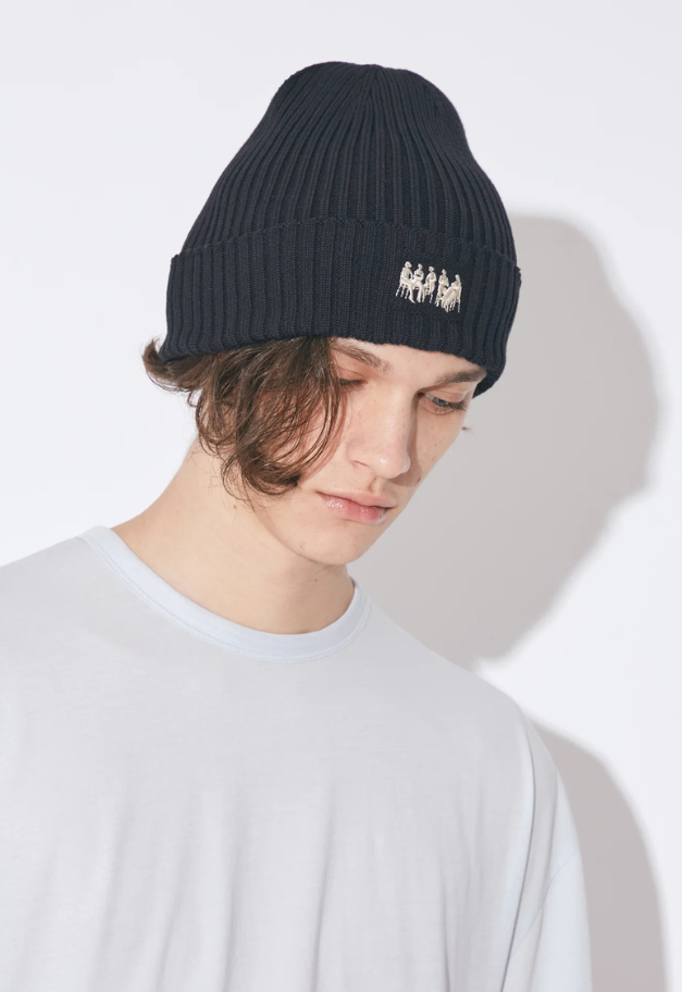 beautiful people suvin cotton knitted rib beanie