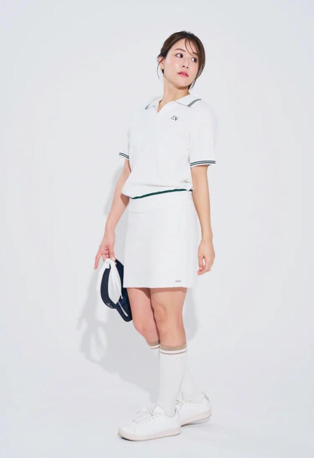 LE.NAN Terry Pique Skirt 【WHITE】