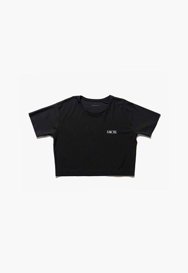 &MOSS SMOOTH TOUCH CROPPED T-SHIRTS【BLACK/WHITE 残りわずか】