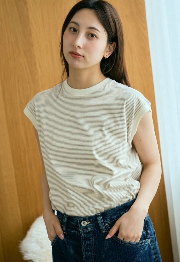 Healthknit Narrow Border Jersey Sleevless【WOMENS ITEM】