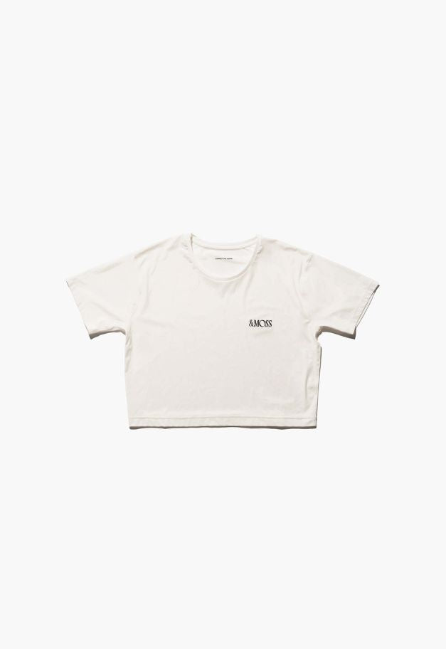 &MOSS SMOOTH TOUCH CROPPED T-SHIRTS【BLACK/WHITE 残りわずか】