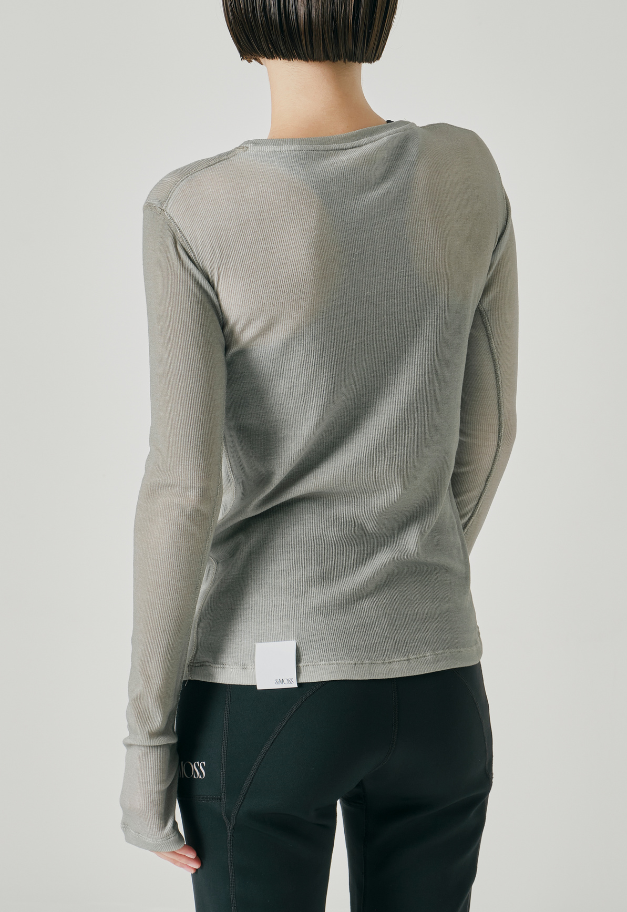 ◆[バイバック保証] &MOSS 【クーポン割引】DRY RIB SEE-THROUGH T-SHIRTS
