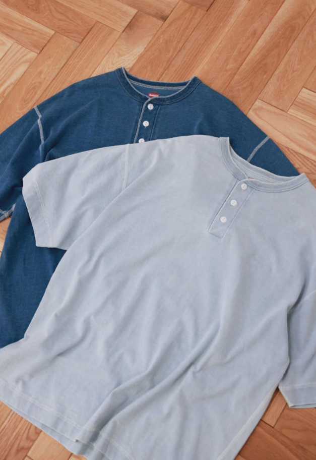 Healthknit Henleyneck S/S Tee(Indigo)