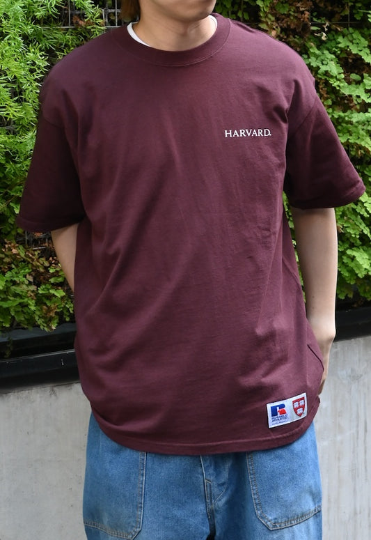 RUSSELL ATHLETIC Harvard University Bookstore Jersey S/S Crew T【WHITE/COCOA】