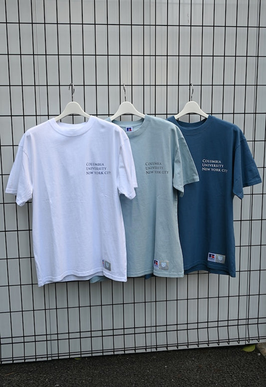 RUSSELL ATHLETIC Columbia University Bookstore Jersey S/S T【WHITE/AQUA BLUE/BLUE】