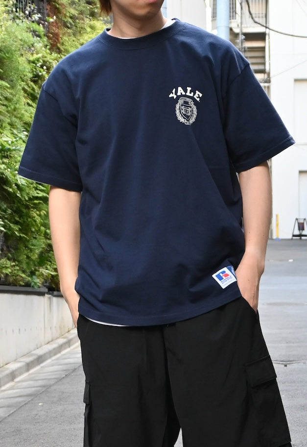 RUSSELL ATHLETIC Yale University Bookstore Jersey S/S Crew T【残りわずか WHITE/NAVY】