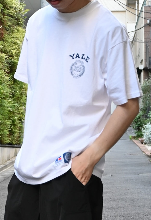 RUSSELL ATHLETIC Yale University Bookstore Jersey S/S Crew T【残りわずか WHITE/NAVY】