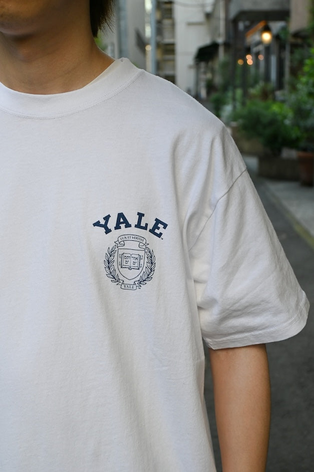 RUSSELL ATHLETIC Yale University Bookstore Jersey S/S Crew T【残りわずか WHITE/NAVY】