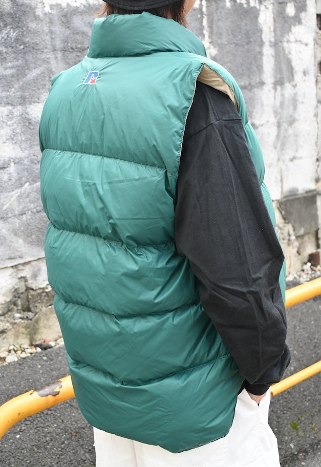 ◆[バイバック保証] RUSSELL ATHLETIC Recycled Down Vest【残りMOSS/L/1点】