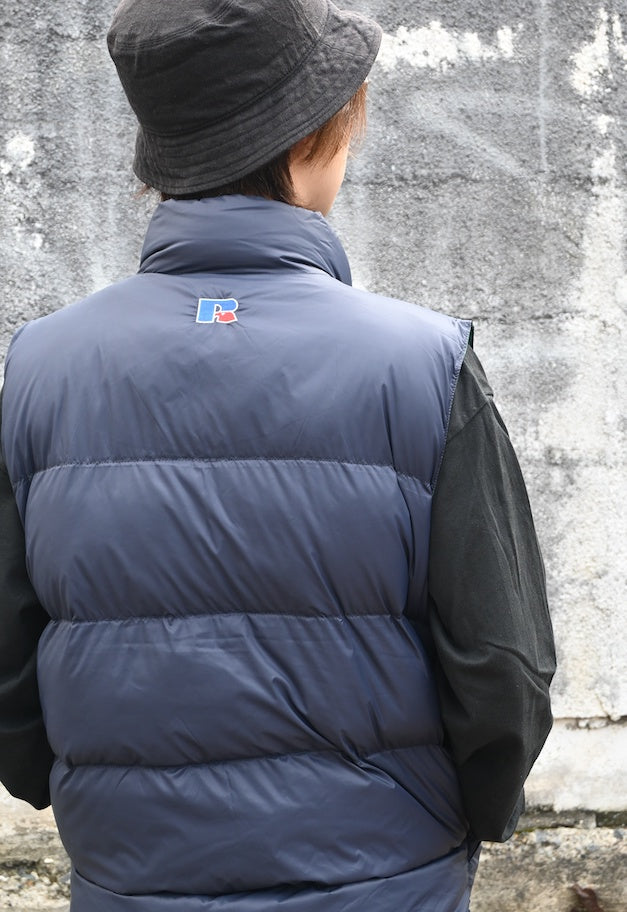 ◆[バイバック保証] RUSSELL ATHLETIC Recycled Down Vest【残りMOSS/L/1点】