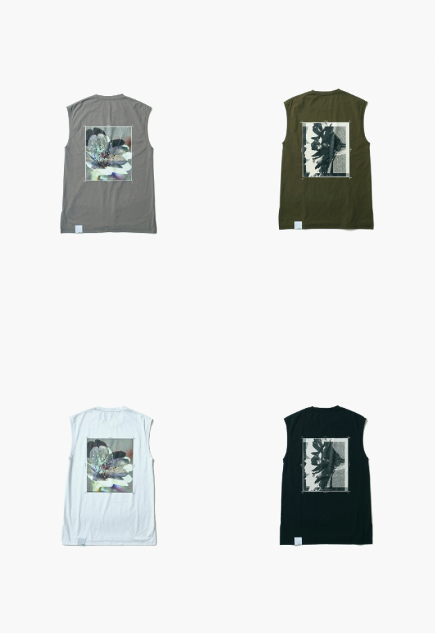 ◆[バイバック保証] &MOSS 【クーポン割引】DRY TOUCH OVERSIZED BACKPRINT NO SLEEVE T-SHIRTS