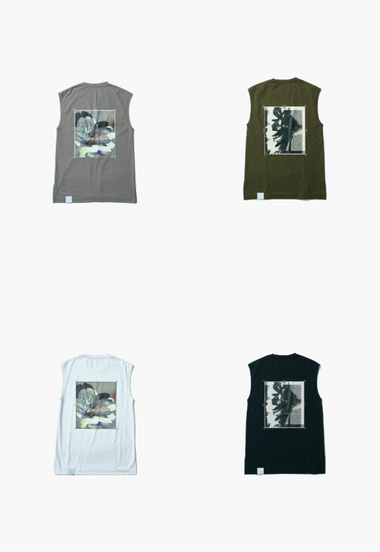 ◆[バイバック保証] &MOSS 【クーポン割引】DRY TOUCH OVERSIZED BACKPRINT NO SLEEVE T-SHIRTS