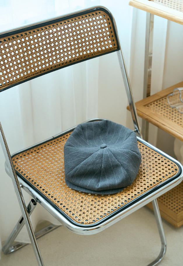 PORTER CLASSIC PIN STRIPE LINEN COTTON CASQUETTE【UNISEX/残M BL.NA L BL各1点】
